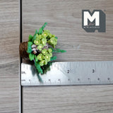 Miniature Hanging Flower Basket 1:12 Scale Dollhouse Supplies Garden Flowers 1-11/16 inch dia. (green) - F098