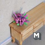 Miniature Hanging Flower Basket 1:12 Scale Dollhouse Supplies Garden Flowers 1-11/16 inch dia. (pink) - F098
