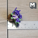Miniature Hanging Flower Basket 1:12 Scale Dollhouse Supplies Garden Flowers 1-11/16 inch dia. (purple) - F098
