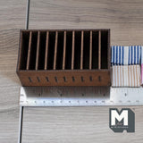 Miniature Fabric Shelf with Folded Textiles 1:12 Scale Dollhouse Supplies Display 4-1/8 inch tall (wood) (dark brown) - I024