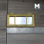 Miniature Mantel Mirror 1:12 Scale Dollhouse Supplies Ornate Frame Triple Panel Mirror 4-3/16 inch wide - F032