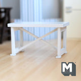 Dollhouse Supplies Miniature Farmhouse Table 1:12 Scale Patio Table Dollhouse Dining Table Furniture 4-1/2 inch long (wood) (white) - K025