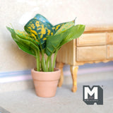 Miniature Croton Plant in Terracotta Pot 1:12 Scale Dollhouse Supplies Houseplant 3-11/16 inch tall - G016