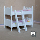Dollhouse Supplies Miniatures double deck bed mattress doll house children beds 1 12th scale miniature - I004
