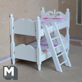 Dollhouse Supplies Miniatures double deck bed mattress doll house children beds 1 12th scale miniature - I004