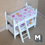 Dollhouse Supplies Miniatures double deck bed mattress doll house children beds 1 12th scale miniature - I004