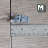 Dollhouse Supplies Miniature Bunny Doll 1-5/16 inch tall (flocked skin) (gray) - G022