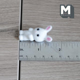 Dollhouse Supplies Miniature Bunny Doll 1-5/16 inch tall (flocked skin) (white) - G022