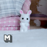 Dollhouse Supplies Miniature Bunny Doll 1-5/16 inch tall (flocked skin) (white) - G022