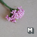1:12 scale miniature pink glitter berry bunch, flower stem with green wire stalks for fairy garden and diorama scenes