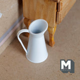 Miniature Pitcher Vase 1:12 Scale Dollhouse Supplies Fairy Garden Large Size Floor Jug Vase 1-13/16 inch tall (meta) (white) - B074