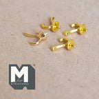 1:12 Scale Miniature Metal Dollhouse Wall Hooks, Set of 4, 9/16 inch tall (gold)
