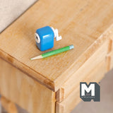 Miniature Crank Pencil Sharpener with Pencil 1:12 Scale Dollhouse Supplies School Accessory 1/2 inch tall (blue) (non working) - G057