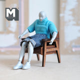 Miniature Lounge Chair 1:12 Scale Dollhouse Supplies Furniture Armchair Club Chair Faux Leather 2-1/2 inch wide (light brown) - K008
