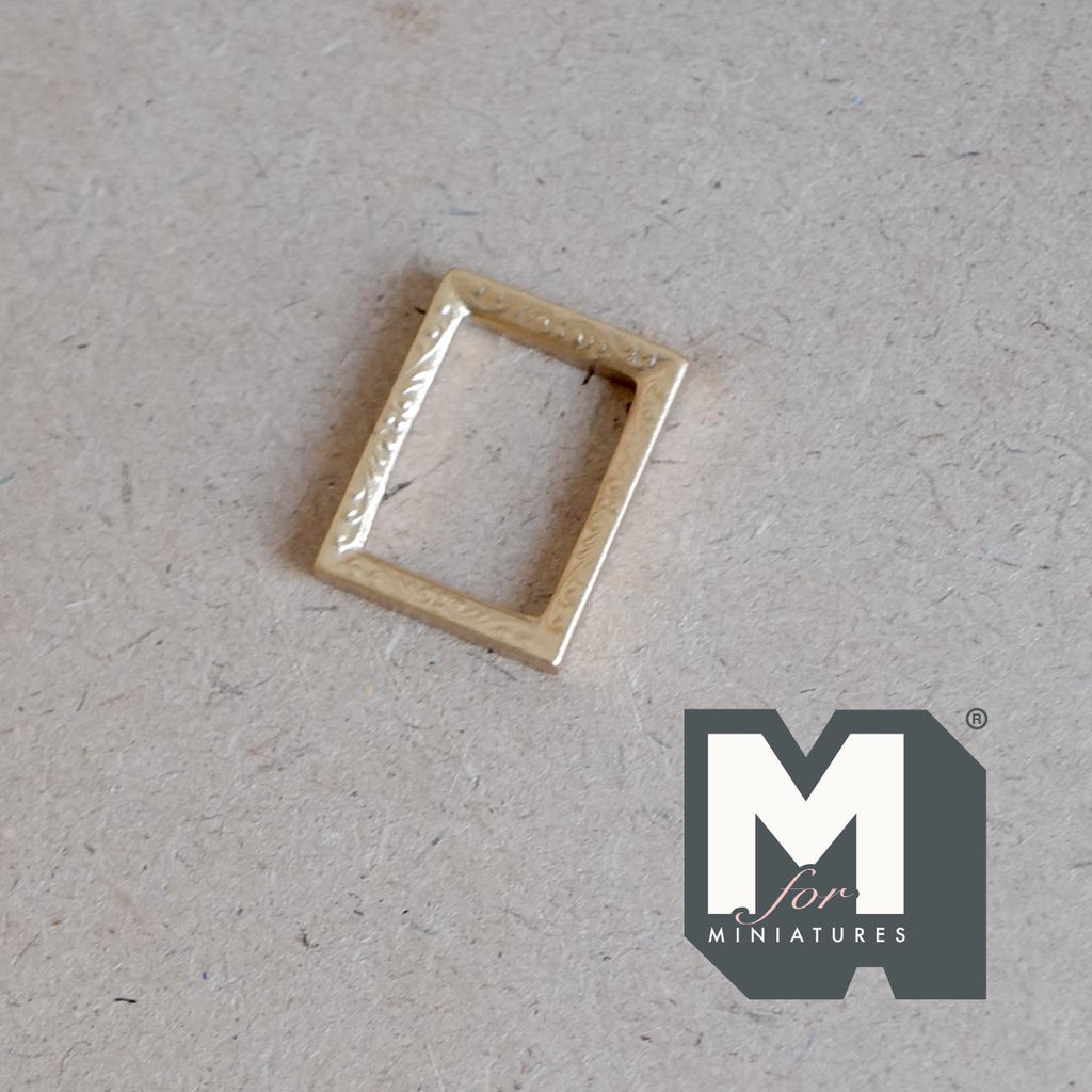 1:12 Scale Miniature Small Portrait Frame, 1 inch tall, DIY Dollhouse Supply (gold)