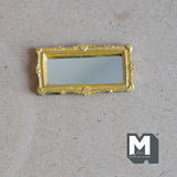 Dollhouse Supplies Silver Rectangular Mirror 1:12 Scale Miniature Ornate Vanity Mirror Makeup Mirror  (gold) - A094