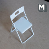 Miniature Folding Chair 1:12 Scale Dollhouse Supplies Furniture 3-1/16 inch tall (metal) (white) - D032