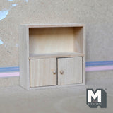 Miniature Kitchen Cabinet with Shelf Unfinished 1:12 Scale Dollhouse Supplies Furniture 2-15/16 inch tall - H011