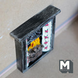 Dollhouse Supplies Fireplace with Mantel 1:12 Scale Miniature Stone Fireplace 3-11/16 inch tall (cast resin) - J033