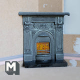 Miniature Corner Fireplace 1:12 Scale Dollhouse Supplies Victorian Style Corner Fireplace 4-1/4 inch tall (resin) - K052