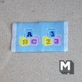 1:12 Scale Miniature Letter Blocks Rug, ABC and 123, 2-13/16 inch long, DIY Dollhouse Supply (light blue)