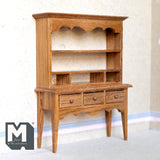 Dollhouse Supplies Dining Room Dresser 1:12 Scale Miniature Dish Cabinet 6 inch tall (oak) -J013