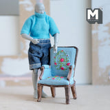 Dollhouse Supplies George III Style Chair 1:12 Scale Miniature Armchair Dining Chair 3-1/16 inch tall (resin) - D001
