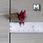 Miniatura a escala 1:12 de flor de Pascua roja en maceta de bramante, 1-5/16 inch de alto, suministros DIY para casa de muñecas