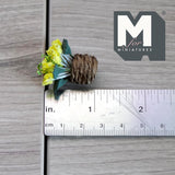 Miniature Yellow Flowers in Twine Pot 1:12 Scale Dollhouse Garden Flower Decor 1 inch tall - G081