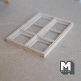 Dollhouse Window Frame 1:12 Scale Miniature Six-Pane with Sash Windows Unfinished 4-1/2 inch tall - I029