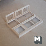 Dollhouse Window Frame 1:12 Scale Miniature Six-Pane with Sash Windows Unfinished 4-1/2 inch tall - I029