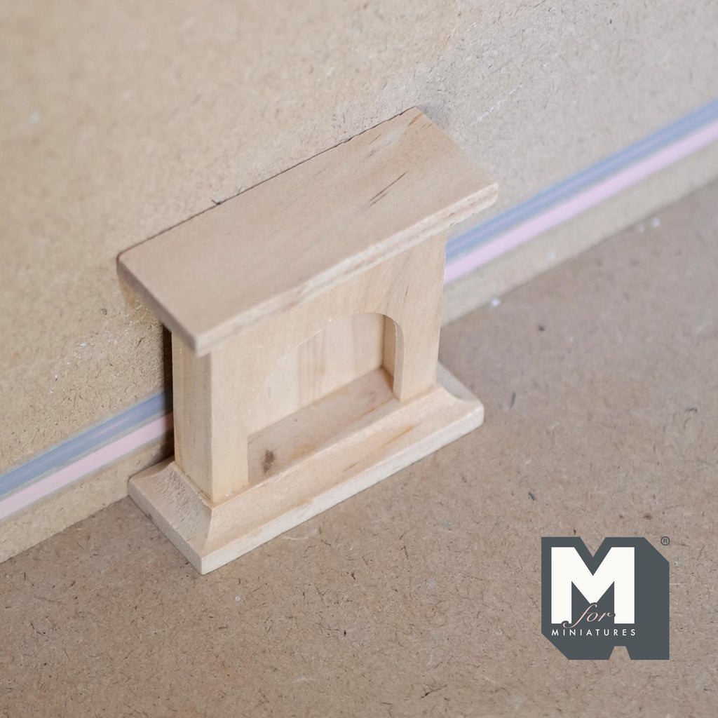 1:12 Scale Miniature Unpainted Wood Fireplace Surround, Arched Opening, 2-5/8 inch tall, DIY Dollhouse Supply