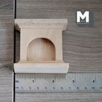Miniatura a escala 1:12 de marco de chimenea de madera sin pintar, abertura en arco, 2-5/8 inch de alto, suministros DIY para casa de muñecas