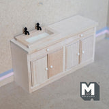 Miniature Sink Cabinet 1:12 Scale Dollhouse Supplies Kitchen Cabinet Unfinished 5-1/2 inch long - H005