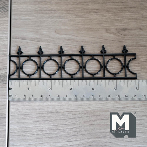 1:12 Scale Miniature Dollhouse Arrow Top Railing and Garden Fence, 6 inch long (black)