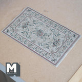 Dollhouse Supplies Georgian Style Area Rug  1:12 Scale Miniature Carpet Cream Rug 6-11/16 inch long - Z10