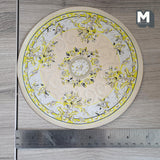 Dollhouse Supplies Cream Circular Rug 1:12 Scale Miniature Large Size Area Rug 6-3/4 inch dia. - Z10