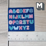 Dollhouse Alphabet Rug 1:12 Scale Miniature Blue Letters Blanket 2-11/16 inch wide (blue) - D081