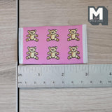 Miniature Pink Bears Rug 1:12 Scale Dollhouse Baby Room Doormat 2-13/16 inch long - F064