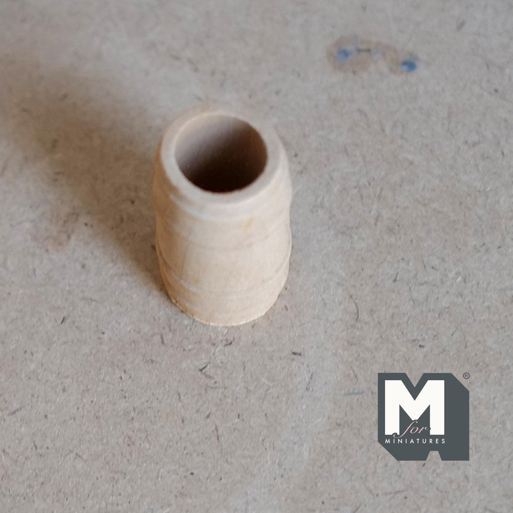 1:12 Scale Miniature Wood Wine Barrel, 1-3/8 inch tall, DIY Dollhouse Supply (small)