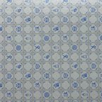 1:24 scale miniature small Delft tile wallpaper sheet in blue, white tiles with assorted blue motifs