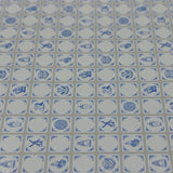 Dollhouse Supplies small delft tile wallpaper 1:24 scale miniature square wall tile sheet 11-3/4 inch wide (paper) (blue)