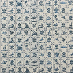 Miniature Early Delft Tile Wallpaper, 1/2 inch Tiles, 19-11/16 x 11-3/4 inch, DIY Dollhouse Supply (blue)