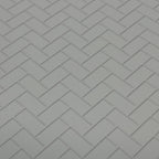 Feuille de carrelage miniature type métro à chevrons blanc en relief, 15-15/16 x 11-5/8 pouces, fourniture pour maison de poupée DIY (joint gris)