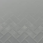 Feuille de carrelage miniature type métro à chevrons blanc en relief, 15-15/16 x 11-5/8 pouces, fourniture pour maison de poupée DIY (joint gris)