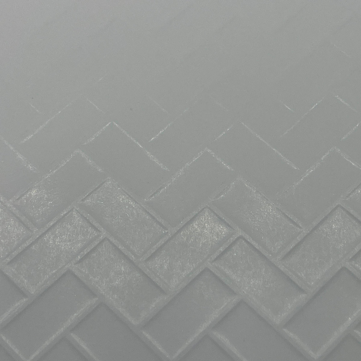 Miniature White Embossed Herringbone Subway Tile Sheet, 15-15/16 x 11-5/8 inch, DIY Dollhouse Supply (gray grout)