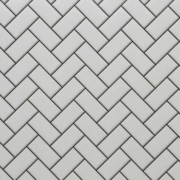 Embossed Dollhouse Wall Sheet Herringbone Metro Tiles , Subway Tiles , Underground Tiles , Beveled Edge Tiles 16" x 11-5/8" (dark grout)