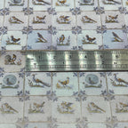 Miniatyrflisveggpapir i Delft-fuglestil i skala 1:12, 1/2 tomme fliser, 16-1/8 x 11-3/4 tommer, gjør-det-selv-tilbehør til dukkehus (blågrå)