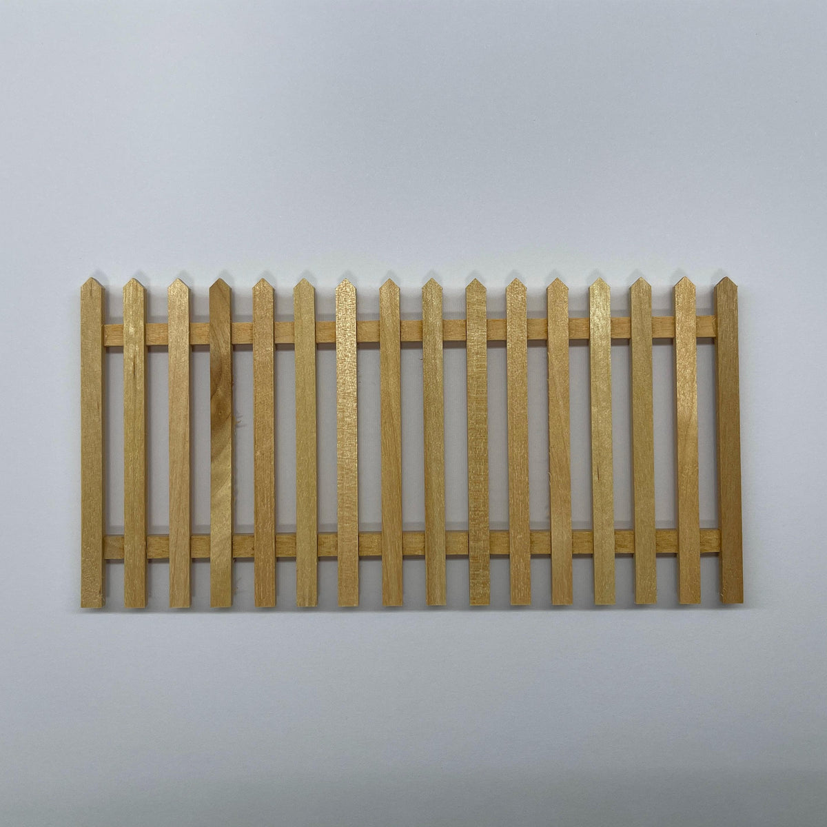 1:12 Scale Miniature Picket Fence Panel, Unfinished Wood, Ready to Paint, 3-1/16 inch high, Dollhouse Craft Supply