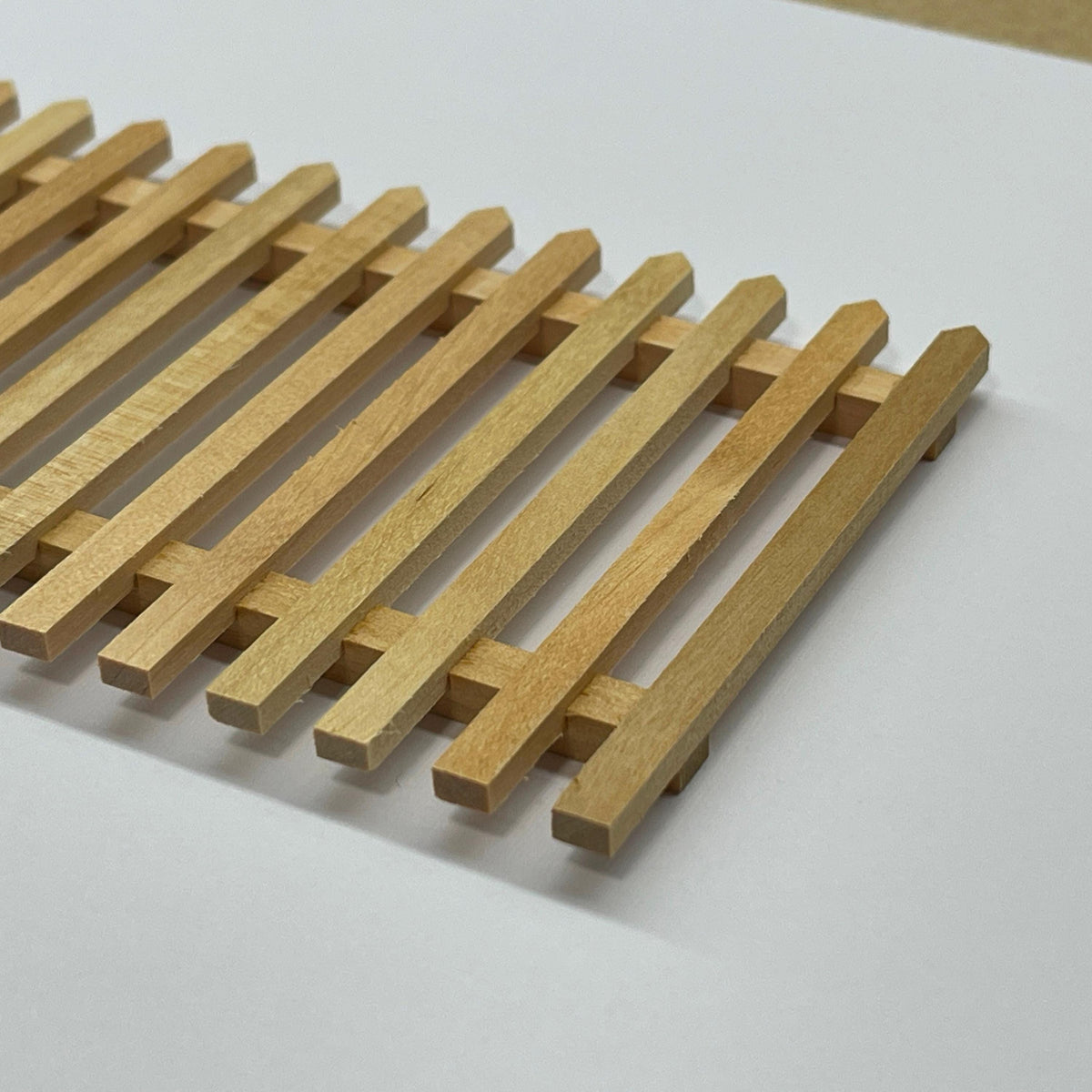 1:12 Scale Miniature Picket Fence Panel, Unfinished Wood, Ready to Paint, 3-1/16 inch high, Dollhouse Craft Supply